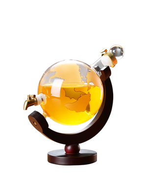 ELEGANT GLOBE DECENTER SET WITH TWO WHISKEY GLASSES